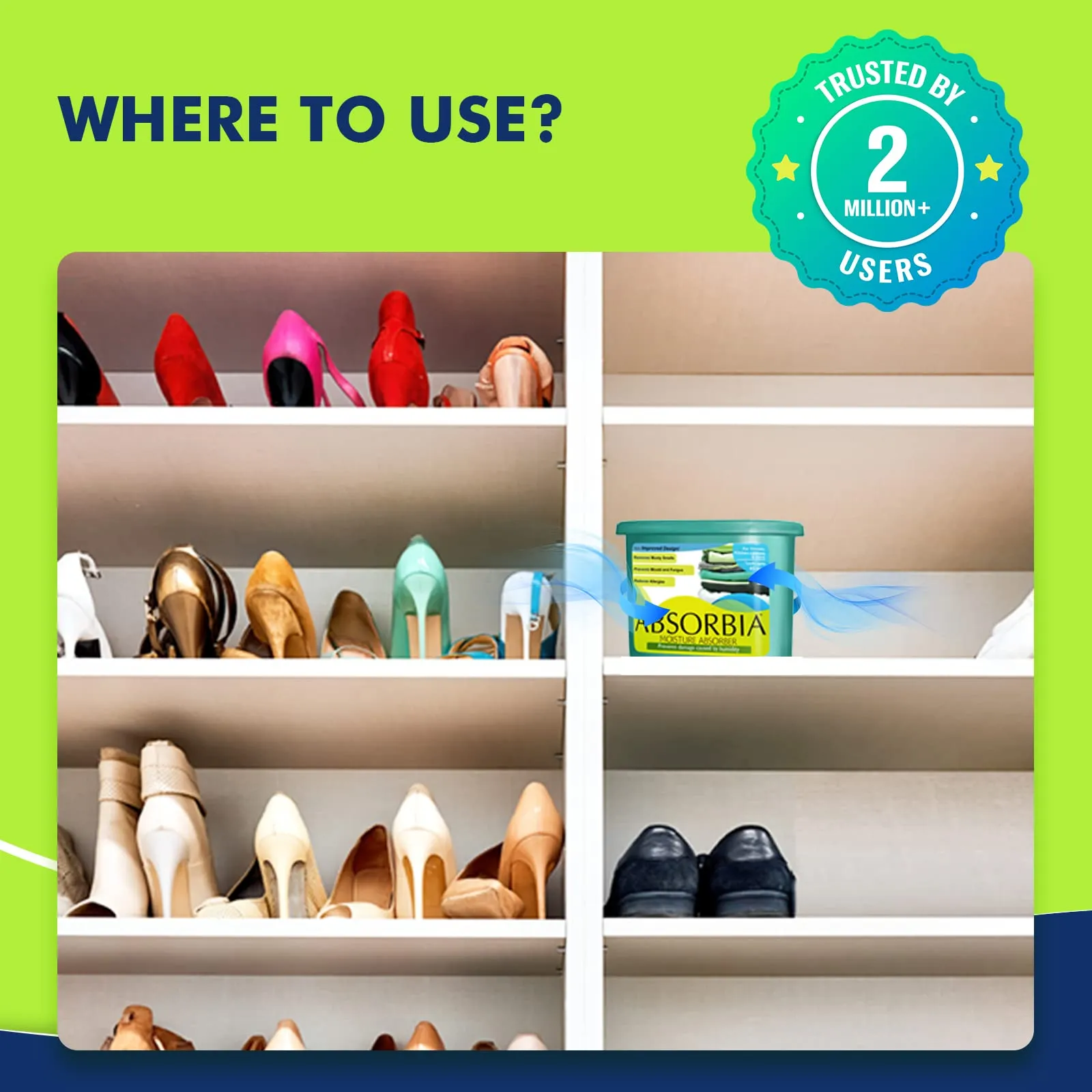 Absorbia Moisture Absorber | Absorbia Classic - Season Pack of 6 X 3 (600ml Each) | Dehumidier for Wardrobe, Cupboards & Closets | Fights Against Moisture, Mould, Fungus & Musty smells