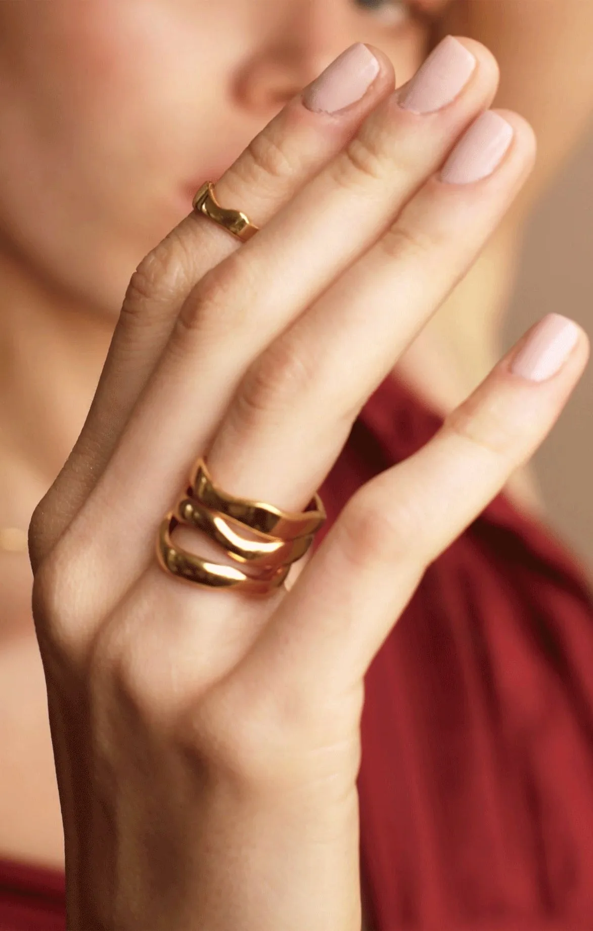 Gold Asymmetric Ring